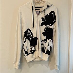O'Neill Cream Hoodie with Black Floral Print
